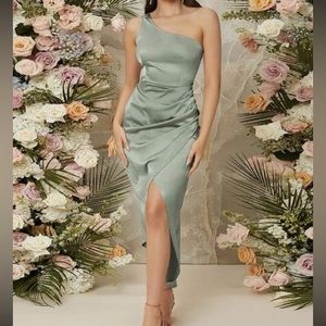 Satin Sage Dress